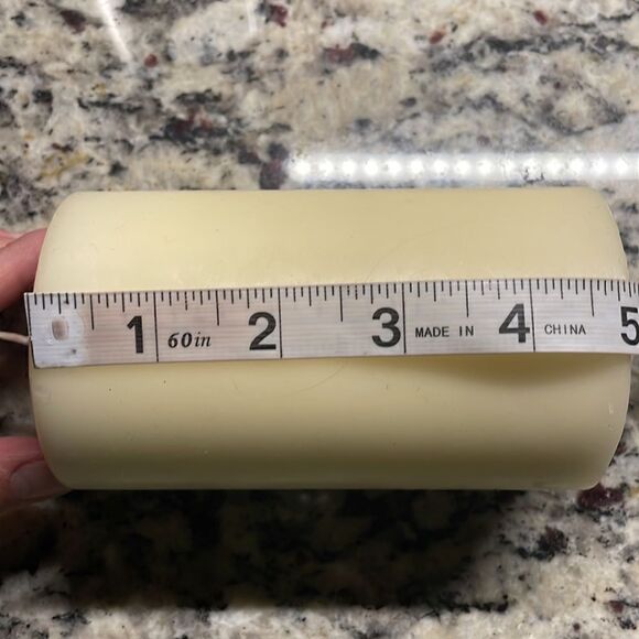 Star Shaped Distressed Wood-Like Candle Holder & Large Candle - Picture 5 of 16